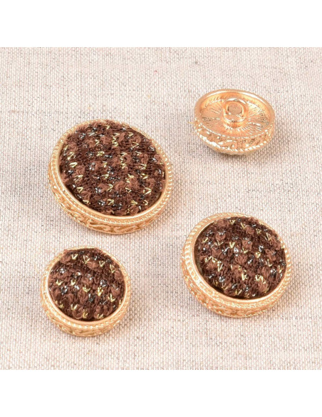 Metal knit shank button - Brown