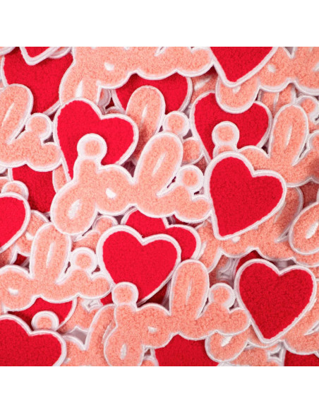 Large iron-on patch - Pretty heart