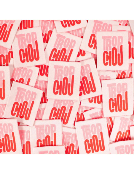 Set of 5 woven labels - Too cute