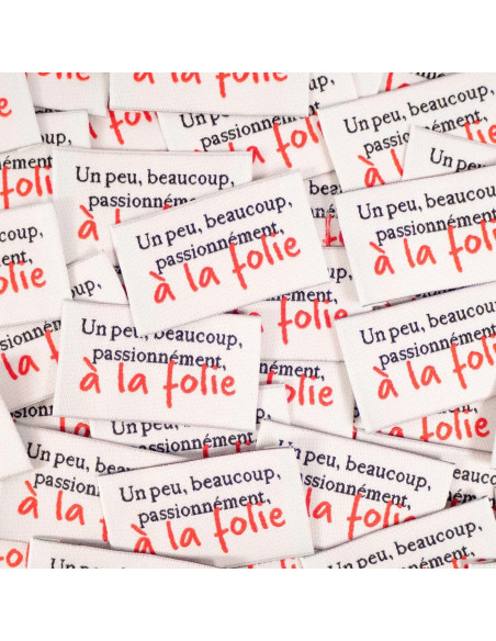 Set of 5 woven labels - A la folie