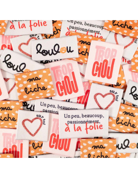 Set of 5 woven labels - Sweetie assortment
