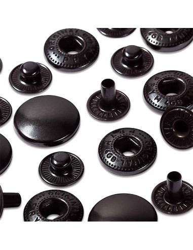 Pack of 10 Bruni 15 mm anorak snap fasteners