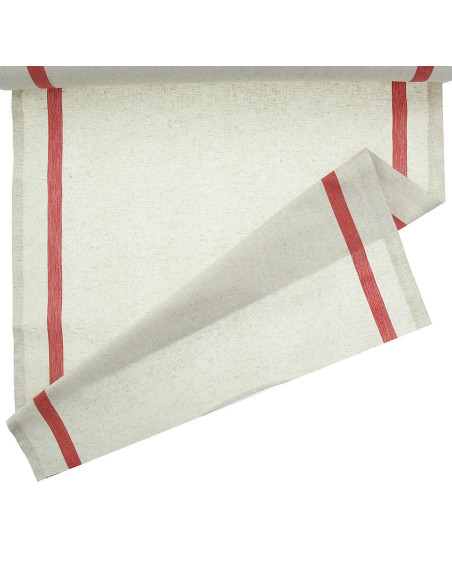 Cotton and linen tea towel fabric - Red