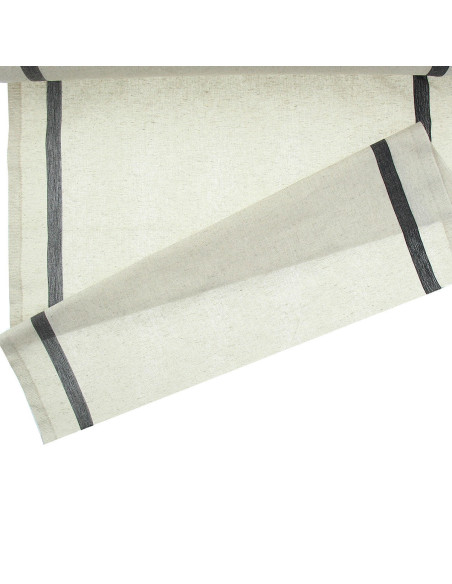 Cotton and linen tea towel fabric - Black