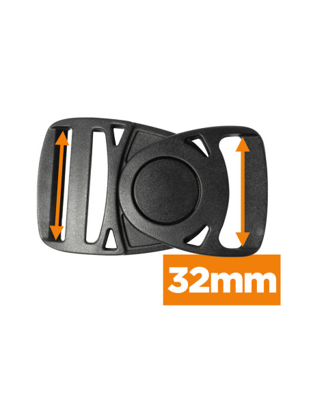 32 mm Swivel Banana Buckle - Black