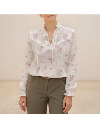 Glam Blouse Pattern with Split Neckline - Anna Rose Patterns