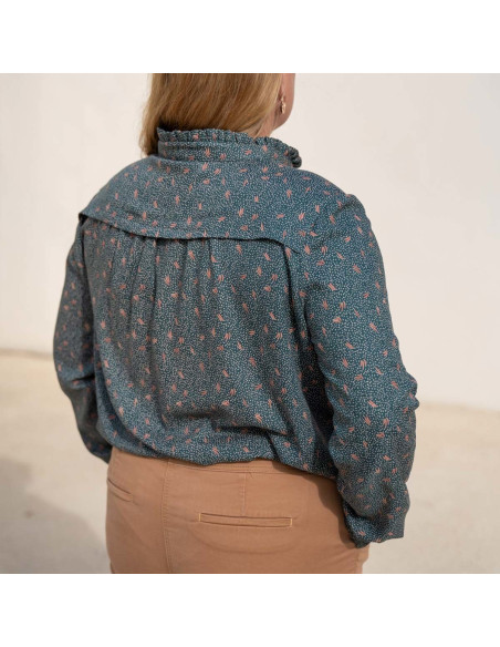 Glam Blouse Pattern with Split Neckline - Anna Rose Patterns