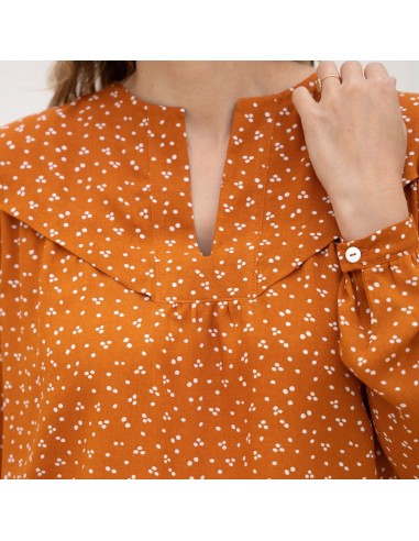 Glam Blouse Pattern with Split Neckline - Anna Rose Patterns