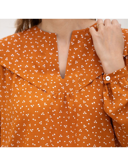 Glam Blouse Pattern with Split Neckline - Anna Rose Patterns