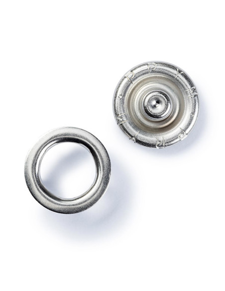 Pack of 20 silver 10 mm jersey snap fasteners