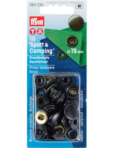 10 black sport camping snap fasteners refill