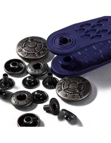 Box of 6 anorak snap buttons Design with 20 mm tool