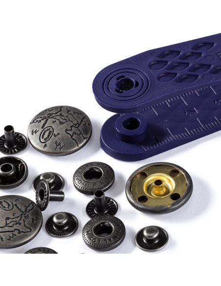 Box of 6 anorak snap buttons Design with 20 mm tool