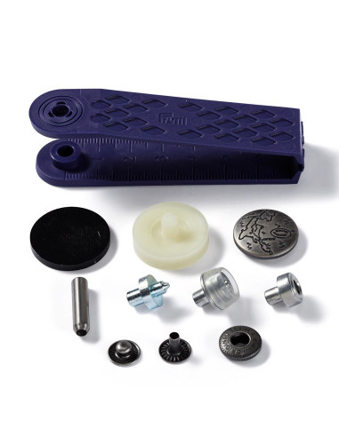 Box of 6 anorak snap buttons Design with 20 mm tool