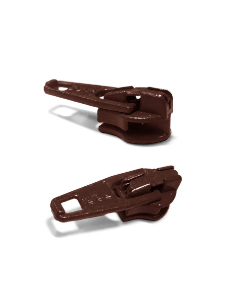 3 mm YKK nylon zipper slider - Chocolate