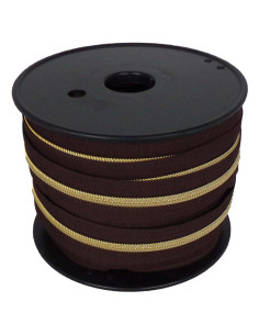 5 mm nylon zipper lurex - Brown and gold