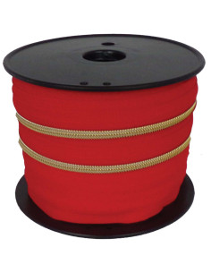 5 mm nylon zipper lurex - Red and gold