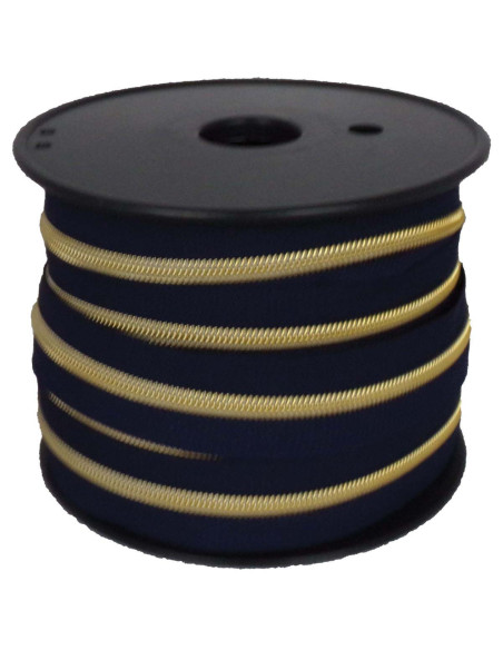 5 mm nylon zipper with lurex - Navy blue and gold