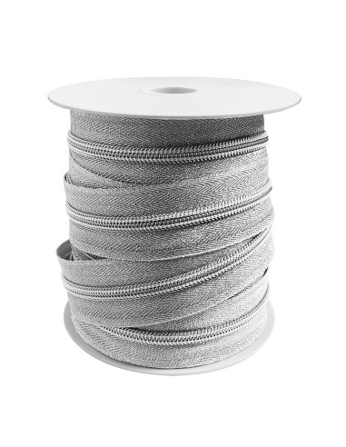 5 mm nylon zipper lurex - Silver