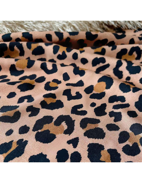 Kiara Leopard Viscose Twill Fabric - My Dress Made