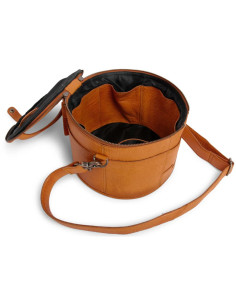 Muud Enturn Leather Storage Bag for Embroidery and Knitting - Whisky 2