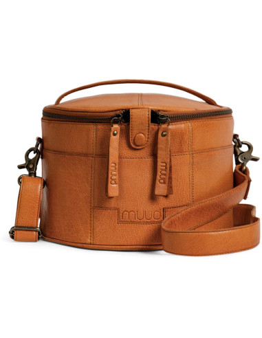 Muud Enturn Leather Storage Bag for Embroidery and Knitting - Whisky