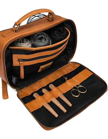 Muud Lilly Crossbody Knitting and Crochet Bag - Whisky