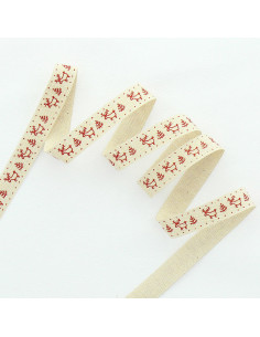 Shiny Christmas Ribbon Rennes - Natural