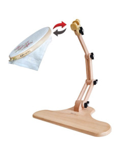 Adjustable stand for embroidery hoop