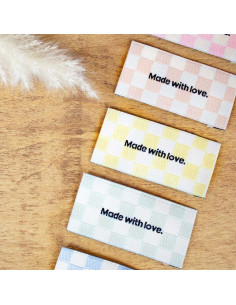 Set of 5 sew-on labels - Made with love