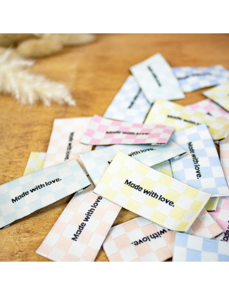 Set of 5 sew-on labels - Made with love
