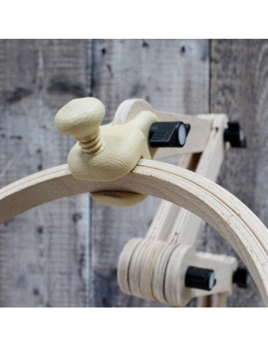 Adjustable stand for embroidery hoop