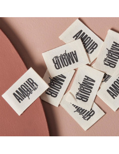 Set of 5 woven sew-on labels - Crazy Love 2