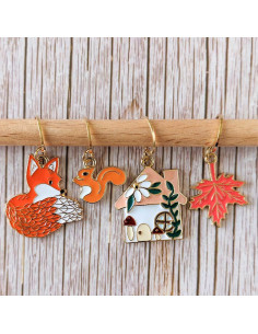 Set of 4 stitch markers - Autumn