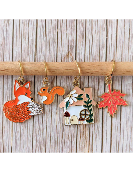 Set of 4 stitch markers - Autumn