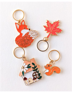 Set of 4 stitch markers - Autumn 2
