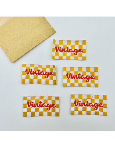Set of 5 Vintage Sew-On Woven Labels