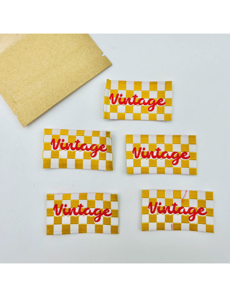 Set of 5 Vintage Sew-On Woven Labels