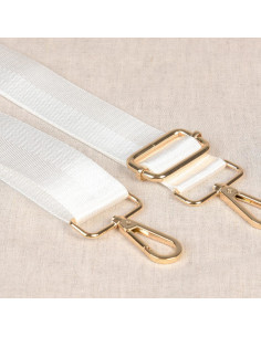 Bag strap with carabiners - White