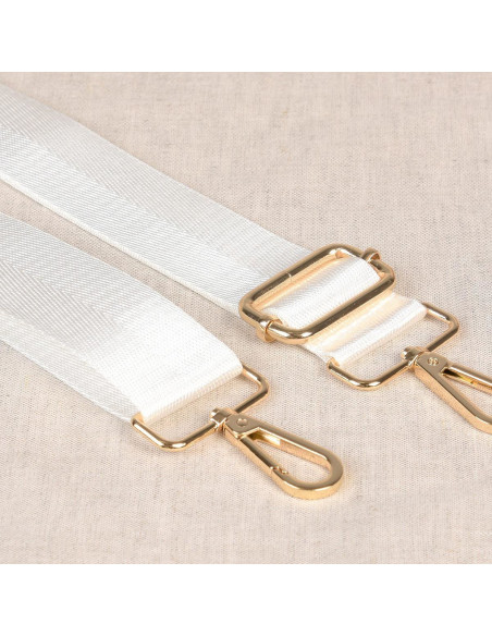 Bag strap with carabiners - White