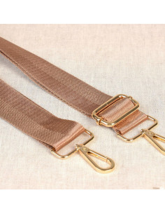 Bag strap with carabiners - Dark beige