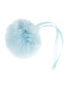 11 cm faux fur pompom - Baby blue