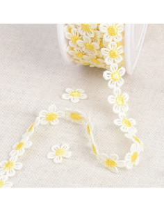 White daisy guipure - Yellow and white