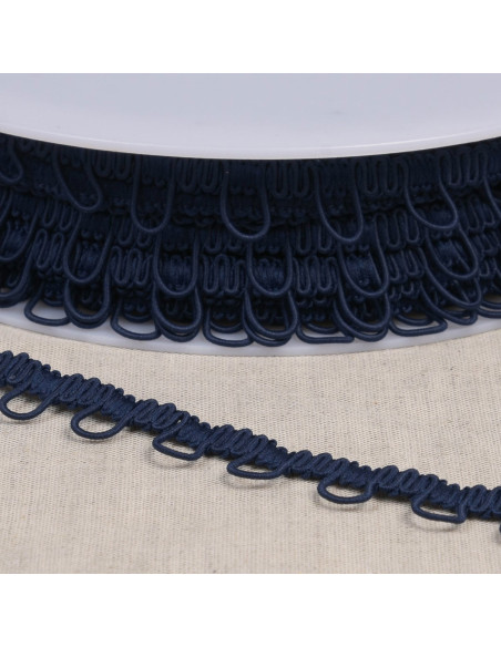 Navy blue elastic loop trim