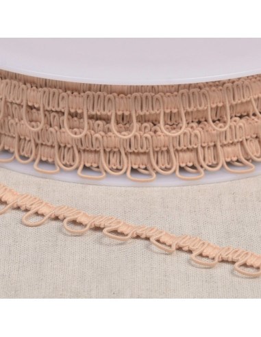 Elastic loop buttonhole trim - Nude