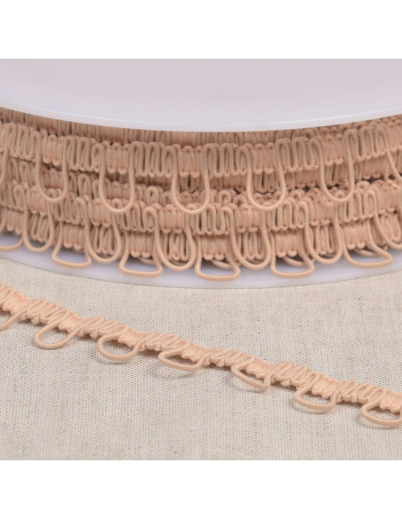Elastic loop buttonhole trim - Nude