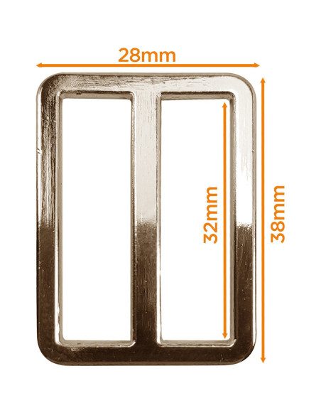 Premium metal loop buckle - Light gold 32 mm