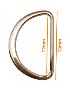 Flat half ring welded 32 mm - Light gold 2