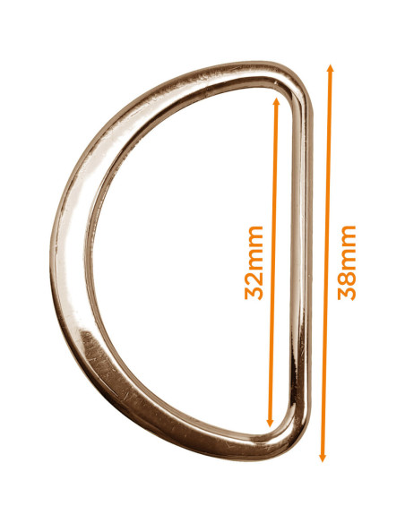 Flat half ring welded 32 mm - Light gold