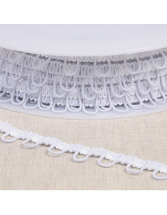 Elastic buttonhole trim - White